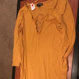 Mustard yellow dress 1X